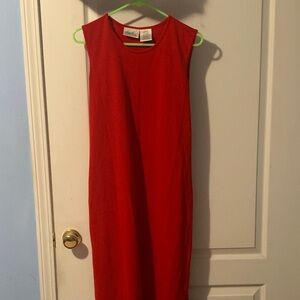 Kathie Lee Collection 100% Acrylic Vibrant Red Midi Dress